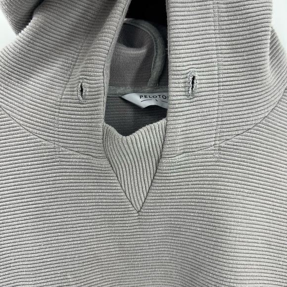 PELOTON kangaroo pocket blue drop shoulder Side Zip Gray Hoodie L - Picture 8 of 14